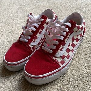 Vans Old Skool Red Checkerboard, sz 6